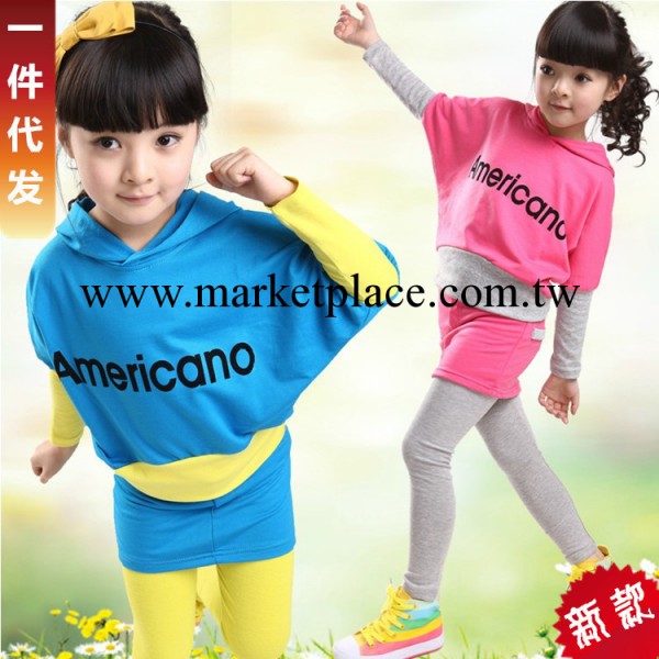 一件代發 2014春裝新款 女童韓版春款童套裝兒童蝙蝠衫衛衣兩件套批發・進口・工廠・代買・代購