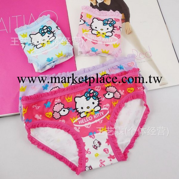 hellokitty貓卡通純棉兒童內褲內衣萊卡棉三角褲女童三角內褲批發工廠,批發,進口,代購