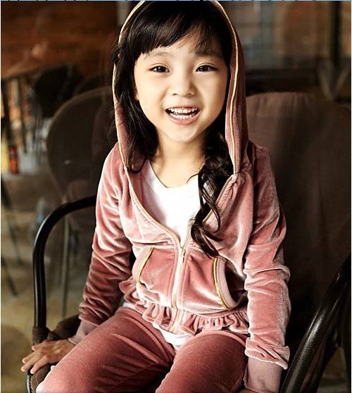 2014最新春款 兒童套裝韓國官網正品爆款氣質潮流金絲絨女童套裝批發・進口・工廠・代買・代購