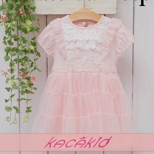 廠傢直供 新款韓版童裝 2013夏裝女童 公主鏤花蕾絲綠粉色連衣裙批發・進口・工廠・代買・代購
