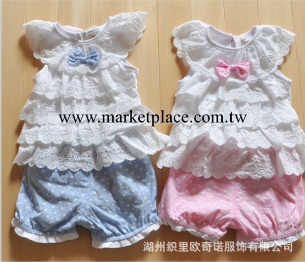 2014夏季新款 女童蕾絲蝴蝶結背心+時尚短褲 韓版童套裝批發工廠,批發,進口,代購