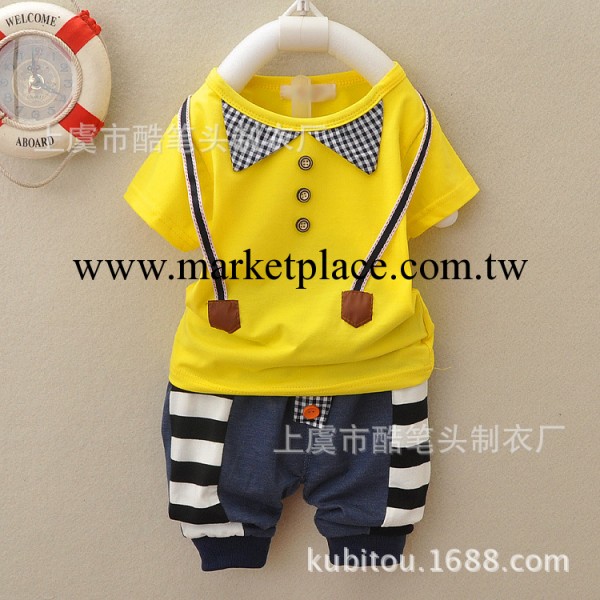 童套裝 男女童卡通套裝 領結兩件套裝 2014夏款 品牌童裝工廠,批發,進口,代購