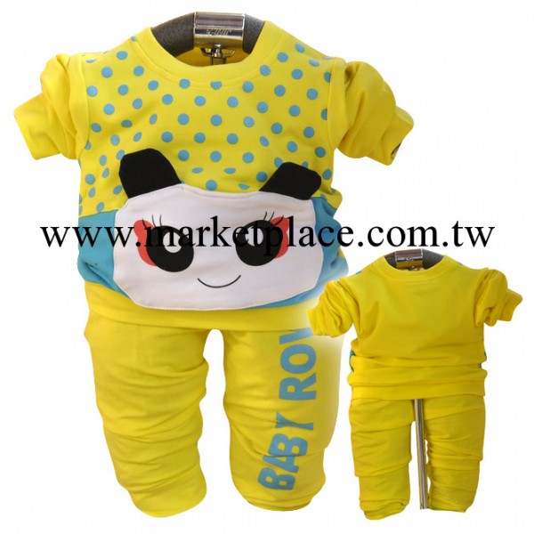 【babyrow】2014新款春秋裝 品牌童裝 個性小熊貓女童套裝0383工廠,批發,進口,代購