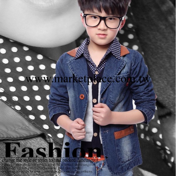 2014年春款潮童韓版牛仔西裝 男童童裝中小大童春季外套 一件代發工廠,批發,進口,代購