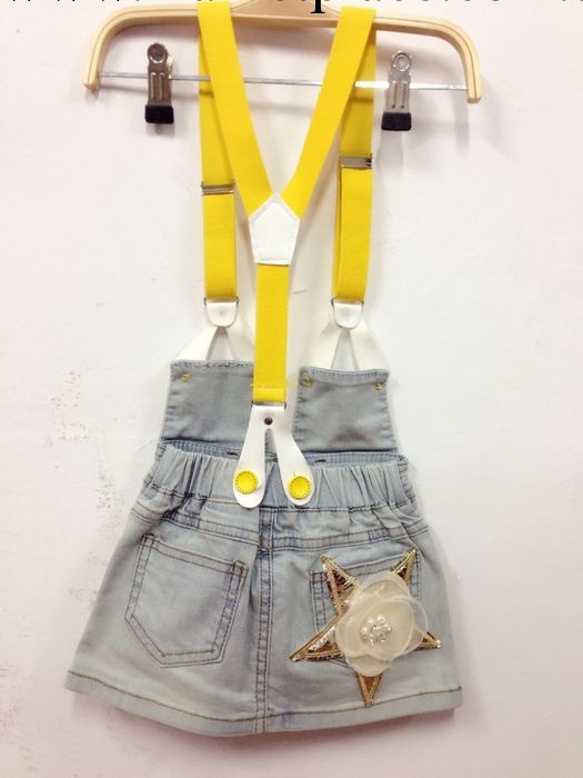 2014夏 童裝批發 5001撞色 女童背帶裙 1.05工廠,批發,進口,代購