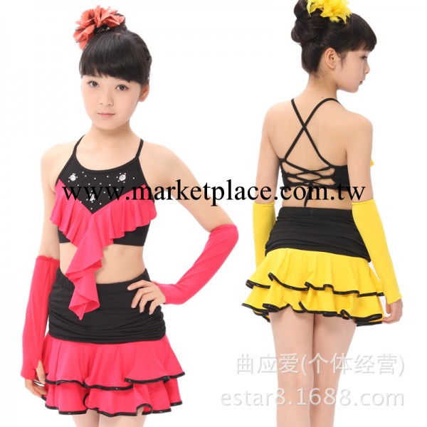 2014六一兒童節舞蹈童裝中大童表演服現代舞演出服拉丁服肚兜吊帶工廠,批發,進口,代購