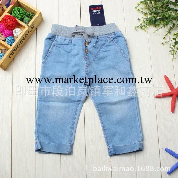 QY】外貿童裝批發 歐美童裝 2014夏季新款 牛仔童中褲工廠,批發,進口,代購