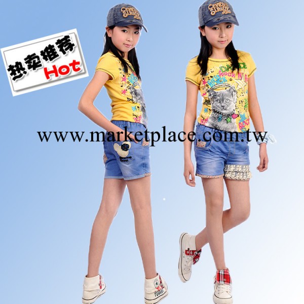 2014夏裝新款中大童兒童女大童褲子童裝女童牛仔短褲熱褲廠傢直銷工廠,批發,進口,代購