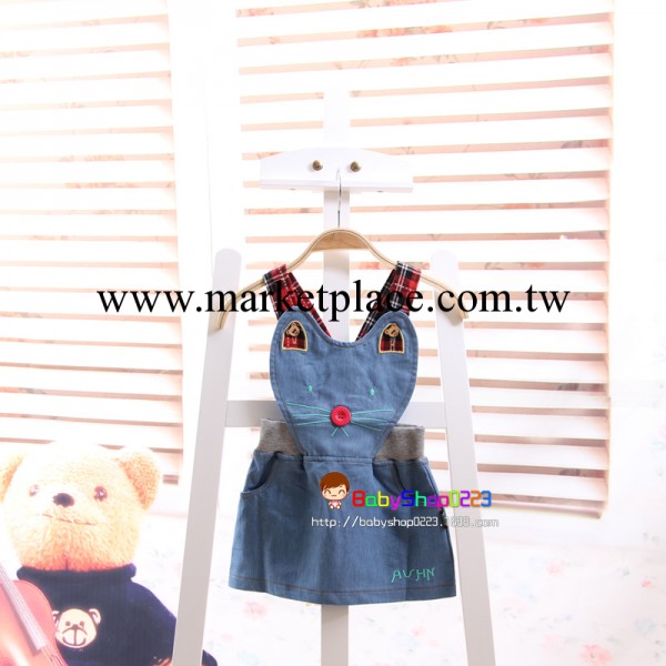 2014夏季新款 韓版兒童裙子 女童牛仔背帶裙 童裙批發 外貿童裝工廠,批發,進口,代購