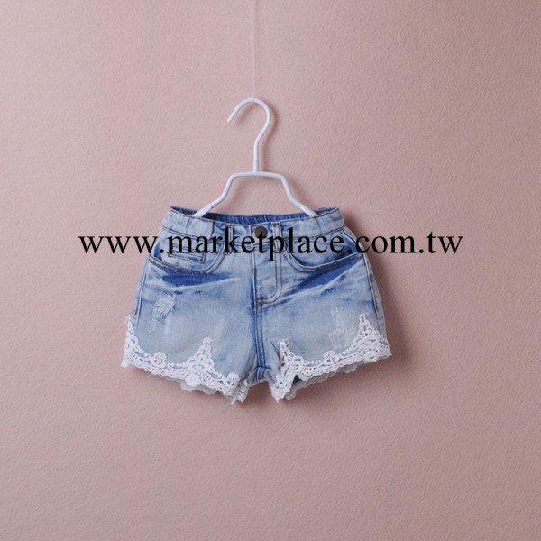 外貿童裝批發 女童中小童牛仔短褲 女童褲夏裝 可愛 花邊兒童短褲工廠,批發,進口,代購