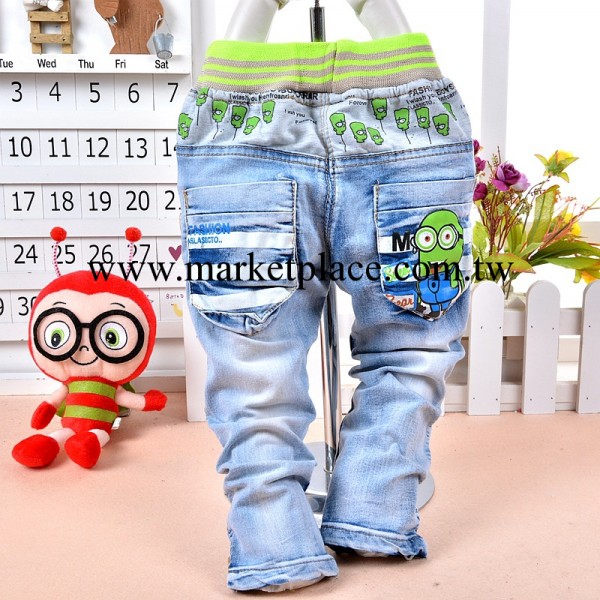 批發童裝童褲2014新款 QQ王子 男中童褲印神偷奶爸薄款牛仔褲工廠,批發,進口,代購