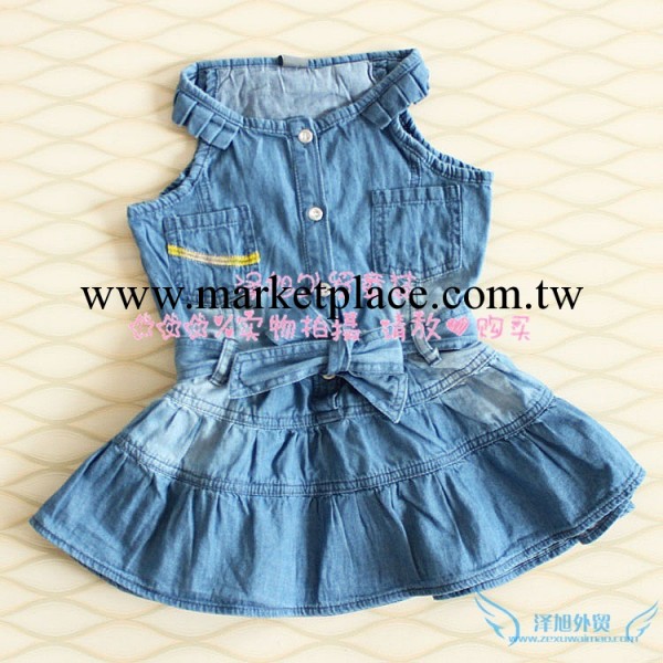 3.25B1青島外貿童裝歐美Z傢夏款女童純棉時尚牛仔馬甲連衣裙童裙工廠,批發,進口,代購