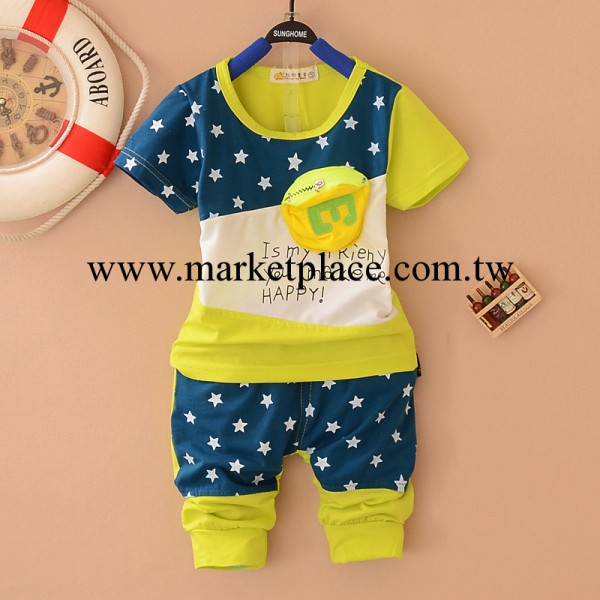 14夏新品 韓版童裝批發 全棉品牌高品質小童套裝 口袋男寶 1-4歲工廠,批發,進口,代購