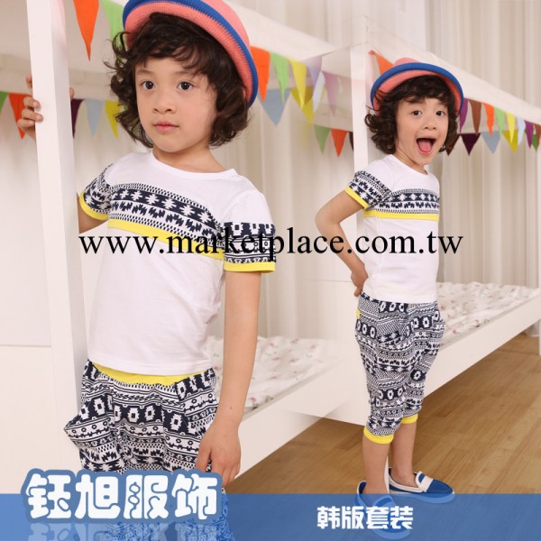 2014夏款童裝套裝 中小童高檔品牌童裝襯衫領純棉男童套裝兩件套工廠,批發,進口,代購