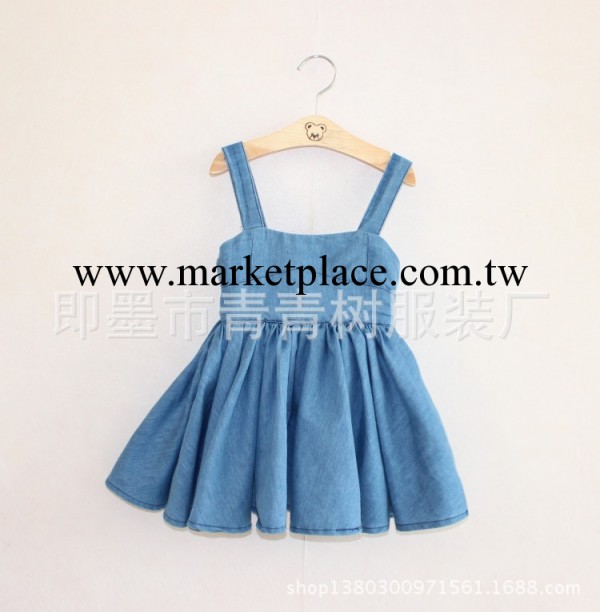2014款 女童牛仔背帶裙 青島產地廠傢直銷 韓版童裝工廠,批發,進口,代購