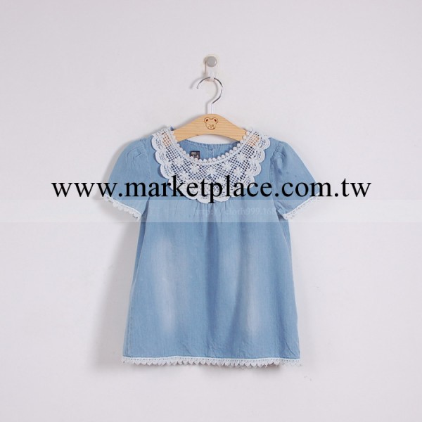 外貿童裝 新款蕾絲邊軟牛仔連衣裙 7206工廠,批發,進口,代購