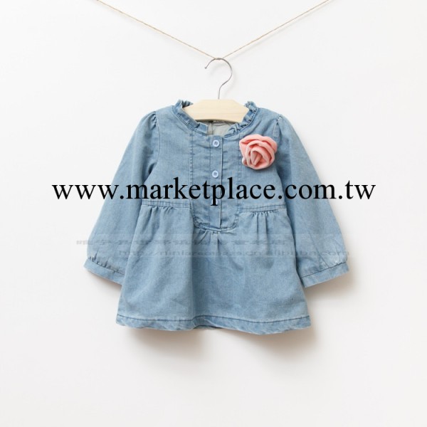 ~韓版女童一朵花牛仔連衣裙 童裝直批工廠,批發,進口,代購