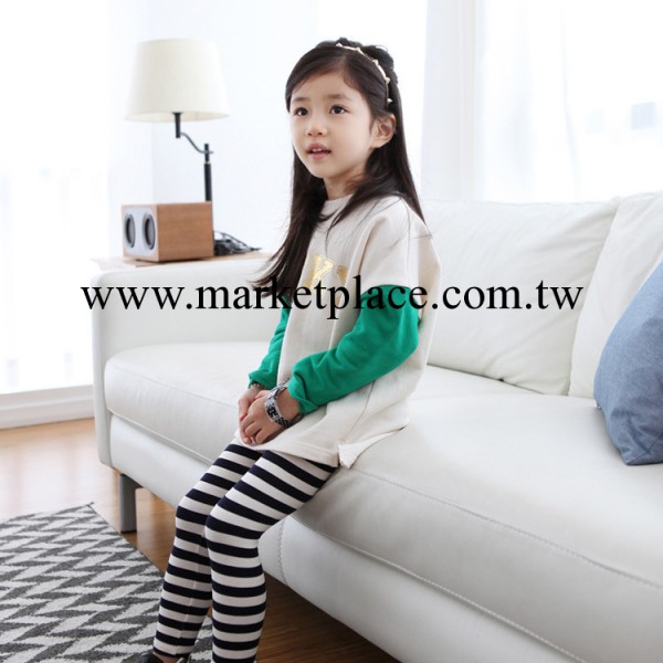 外貿韓國童裝新款2014春季女童衛衣批發全棉撞色拼接外套批發・進口・工廠・代買・代購