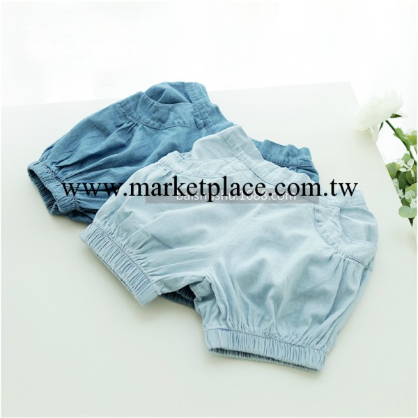 2014夏裝童裝新款 女童極致柔水洗牛仔褲 哈倫短褲 牛仔熱褲工廠,批發,進口,代購