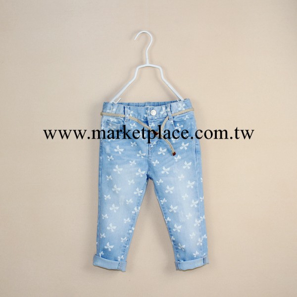 女童 蝴蝶結水洗牛仔褲長褲 兒童褲子 外貿童裝批發工廠,批發,進口,代購