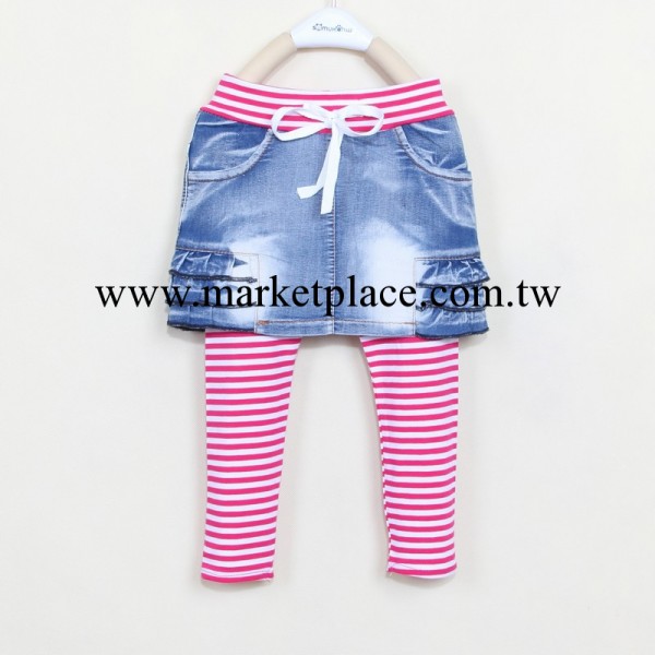 韓版童裝童褲廠傢直銷外貿小童時尚新款精品純棉牛仔假兩件內搭褲工廠,批發,進口,代購