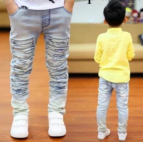童裝批發 春新款韓版破洞男童牛仔長褲工廠,批發,進口,代購