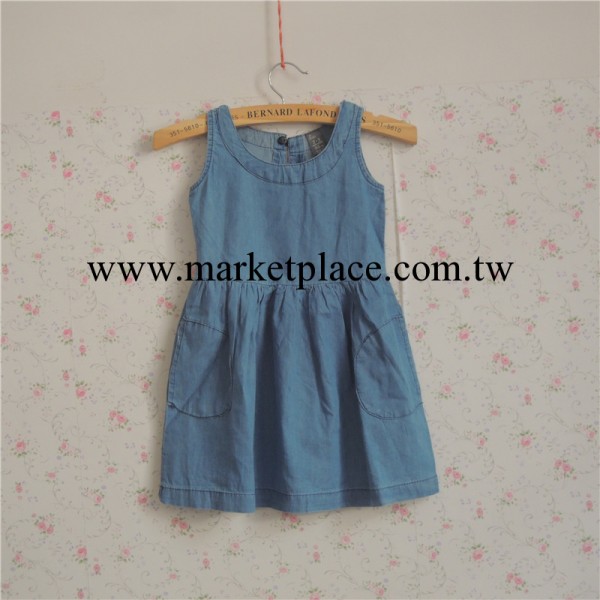 外貿童裝全棉背心型牛仔童裙女童中小童連衣裙夏裙批發工廠,批發,進口,代購