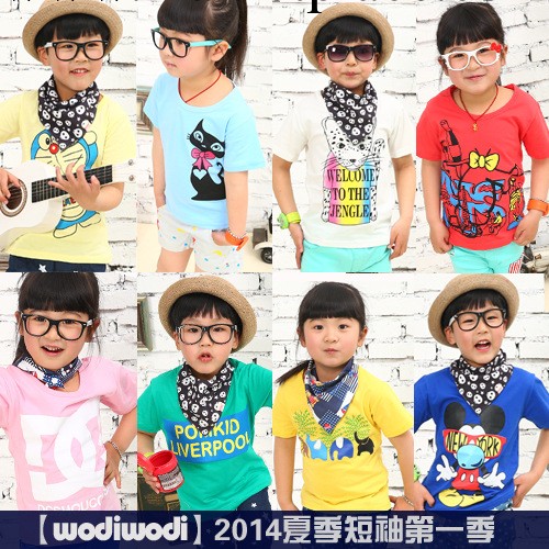 2014第一季 新款夏裝100%純棉兒童短袖 童T恤 3-7歲兒童半袖工廠,批發,進口,代購