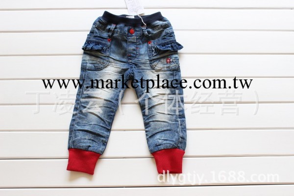 外貿童裝童褲 14夏季新款韓國allo傢純棉超柔薄款水洗牛仔褲長褲工廠,批發,進口,代購