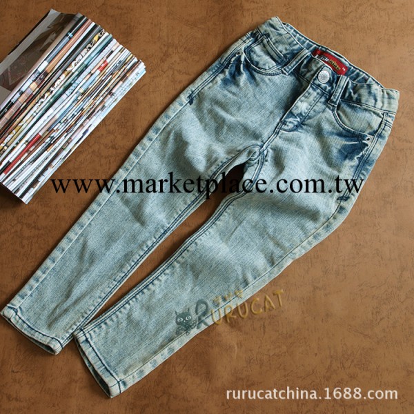 外貿童裝春款 韓國原單童裝 BANK中大童彈力牛仔褲工廠,批發,進口,代購