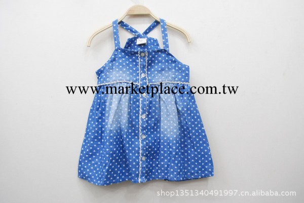 外貿原單童裝   日本丸高品牌 Donkey Jossy  滿印心心牛仔連衣裙工廠,批發,進口,代購
