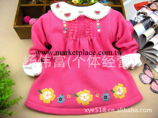 嬰幼兒純棉線寶寶毛衣韓版女童三朵花線衫批發・進口・工廠・代買・代購