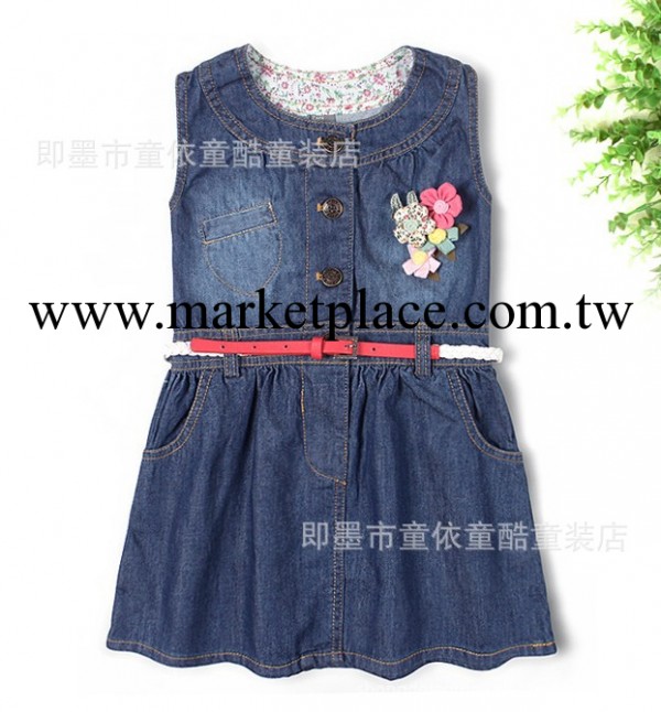外貿品牌童裙 歐美zara童裝 女童春季束腰帶牛仔裙 連衣裙 背心裙工廠,批發,進口,代購