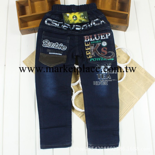 童裝男童牛仔褲長褲潮 2014年春季新款兒童直筒褲松緊腰褲子韓版工廠,批發,進口,代購