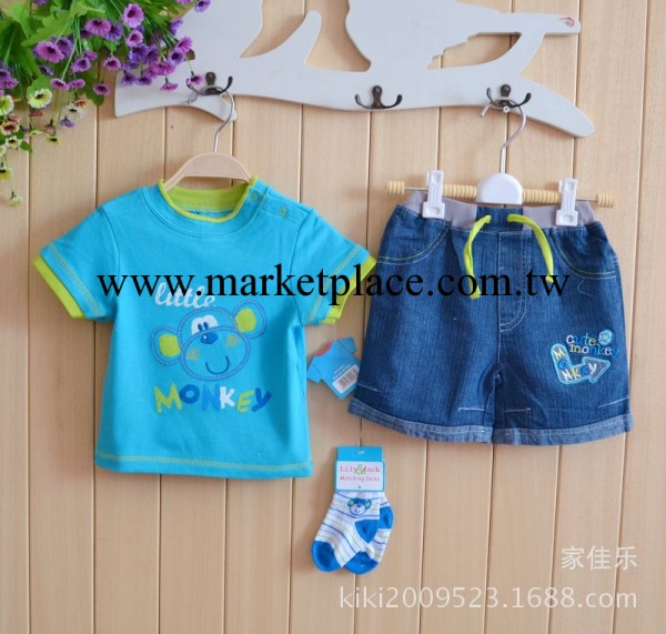 童裝夏款最新 男童牛仔短褲套裝 休閒男童童套裝夏季純棉卡通小狗工廠,批發,進口,代購