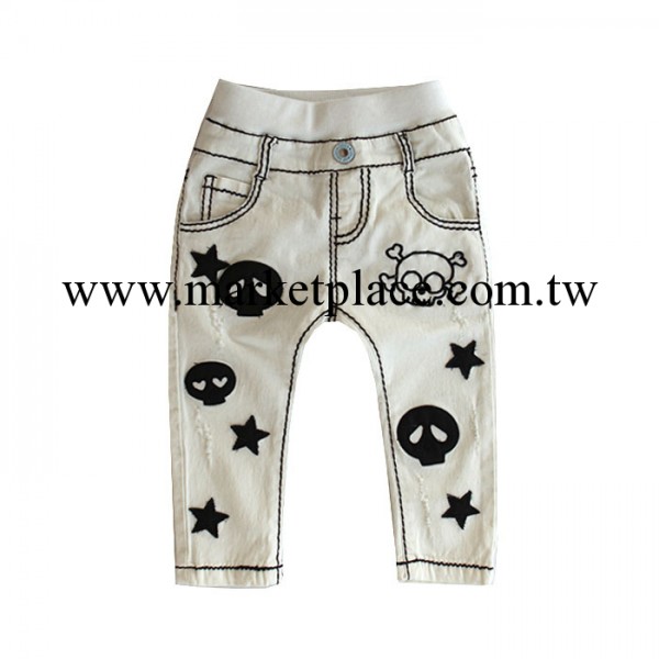 童裝2014春裝新款潮 星星骷髏頭男童寶寶哈倫牛仔褲 兒童長褲單褲工廠,批發,進口,代購