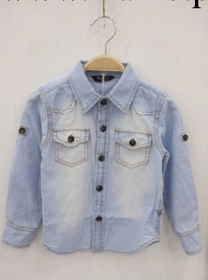 春季新款潮爆款 外貿童裝品牌牛仔長袖襯衫 童牛仔衫批發工廠,批發,進口,代購