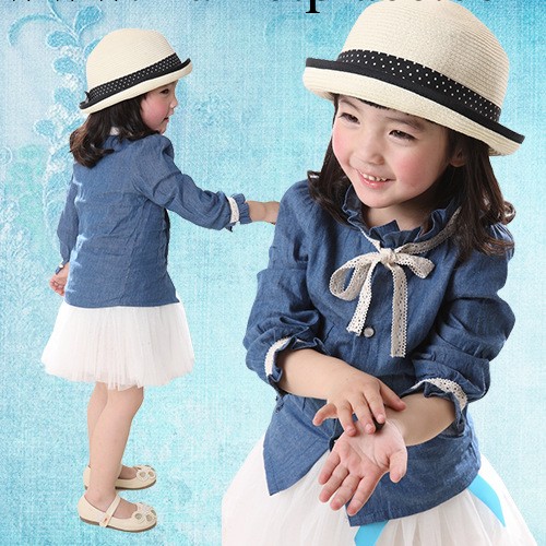 2014年春秋新款童裝 女童牛仔衣 防嗮 小女孩衣服 童裝免費代發貨工廠,批發,進口,代購