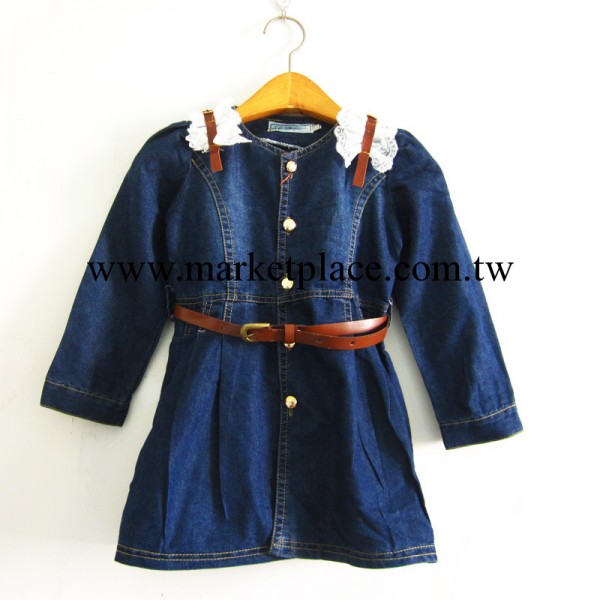 童裝秋裝2013新款兒童牛仔裙韓版女童牛仔裙時尚可愛女寶寶連衣裙工廠,批發,進口,代購