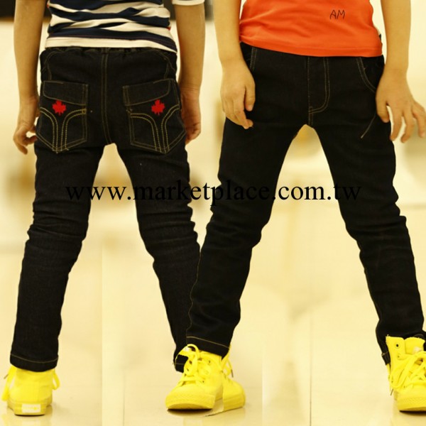 2014春季新品童裝 時尚男童牛仔褲 韓版兒童楓葉繡花休閒童褲批發工廠,批發,進口,代購