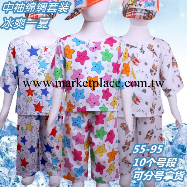 廠傢直銷夏季綿綢兒童套裝批發棉綢套裝童裝批發廠價直銷綿綢睡衣工廠,批發,進口,代購