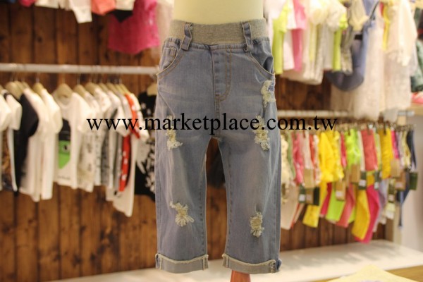 YLT破洞做舊牛仔七分褲 2014春夏季新款韓版男童裝童褲批發14219工廠,批發,進口,代購