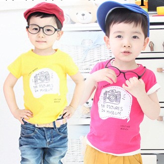 韓國外貿童裝批發2014純棉男女童短袖兒童T恤品牌 兒童3-7歲夏裝批發・進口・工廠・代買・代購