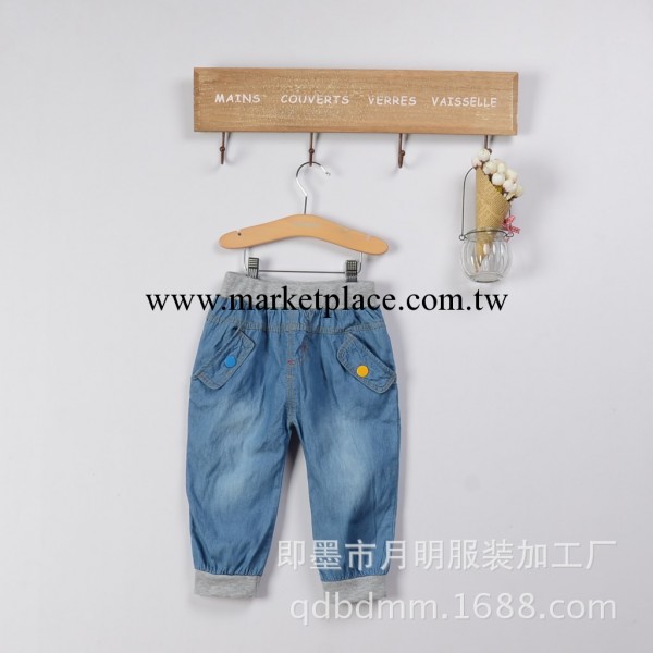 2014夏款童褲兒童七分褲水洗面料牛仔中小童褲工廠,批發,進口,代購