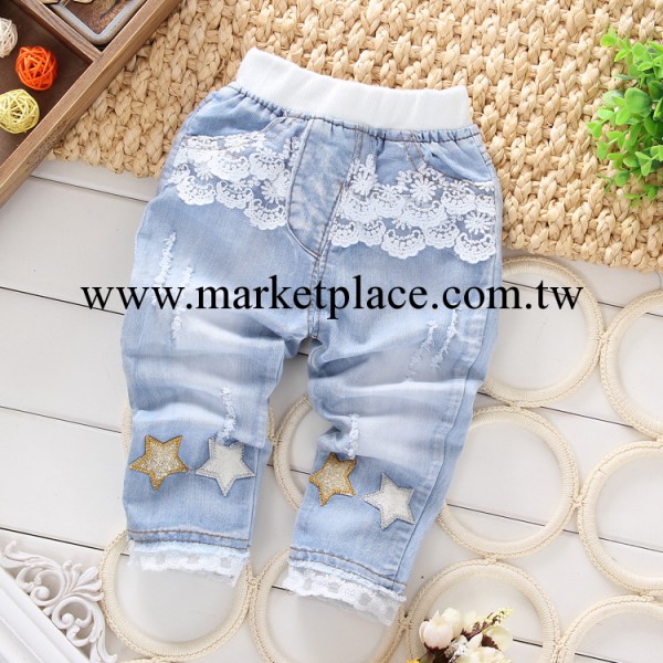夏季新款女童牛仔褲 廠傢直銷韓版小童中褲 熱銷外貿牛仔褲0-4歲工廠,批發,進口,代購