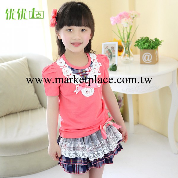 童套裝兒童裙子套裝品牌童裝夏款中大女童夏裝2014新款韓版女童裝工廠,批發,進口,代購