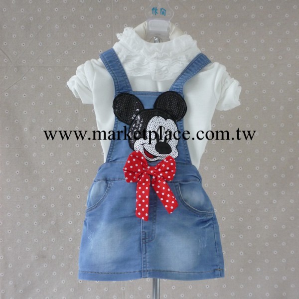 外貿童裝2014品牌夏裝批發熱銷新款純棉拼接女童連衣裙童裙牛仔裙工廠,批發,進口,代購