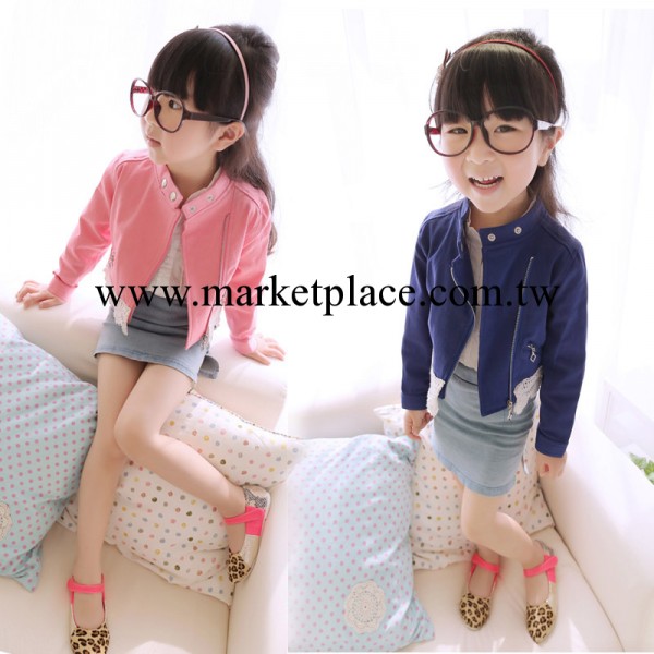 2014春裝女童淺色牛仔砂洗高腰包臀開叉半身裙短裙子工廠,批發,進口,代購