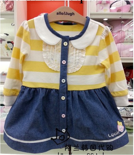 原單驗貨allo阿路和如女童春季新款黃色牛仔裙 連衣裙批發・進口・工廠・代買・代購