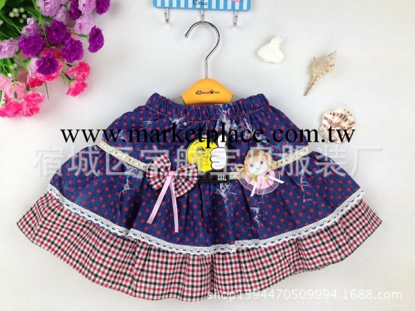 爆版新款2014夏兒童女童中童蝴蝶結腰裙舞蹈裙半身裙牛仔裙 批發工廠,批發,進口,代購